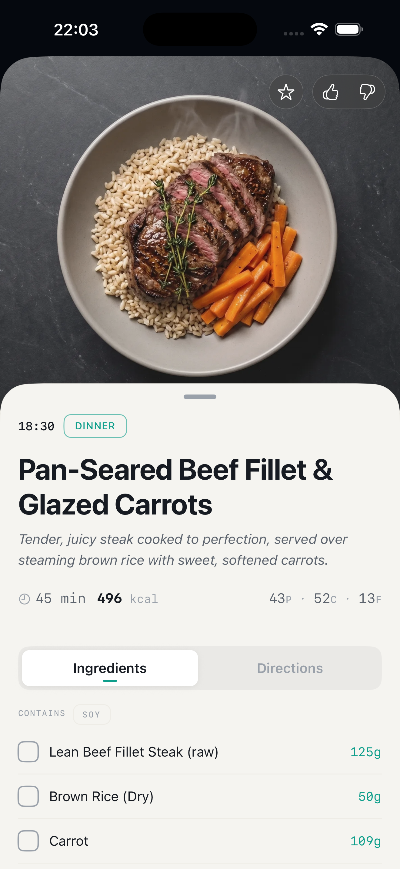 A KEXBI meal, weighed to the gram, built from the pantry